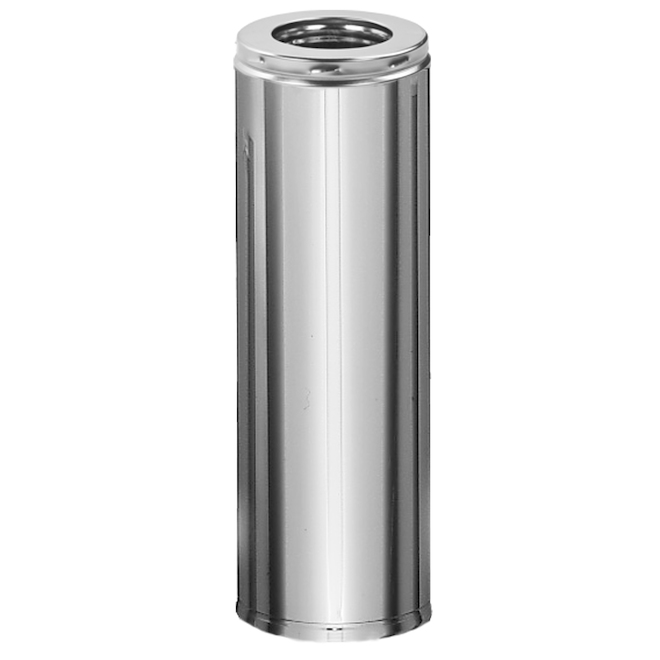 DuraVent Stainless Steel Double Wall Chimney Pipe 6 In Dia X 12 In L   72395008 L 