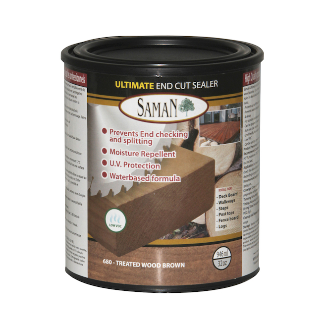 Saman Ultimate End Cut Sealer Water Base Brown Wood 946 ml ECP-680-1L ...