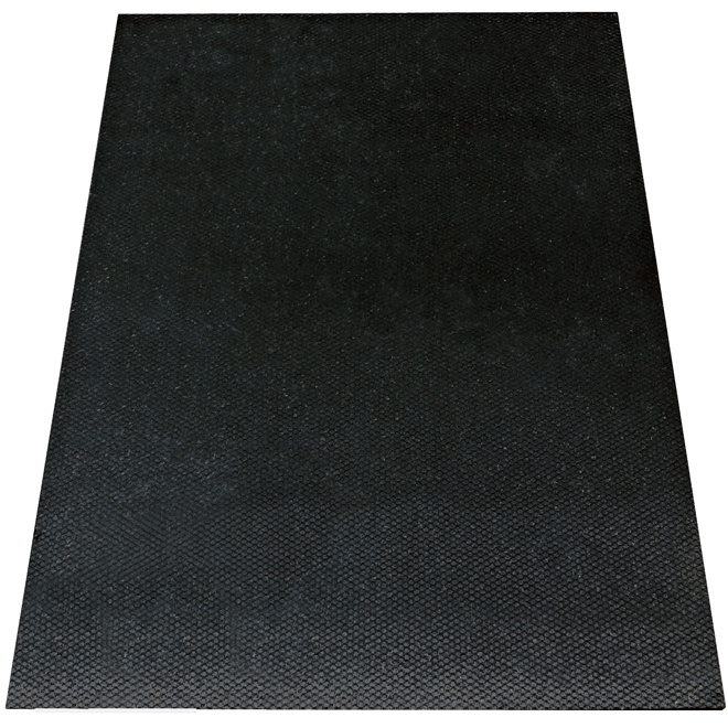 Technoflex Recycled Rubber Tile Mat - Black - Anti-Vibration - 48-in L x 36-in W x 1/2-in T