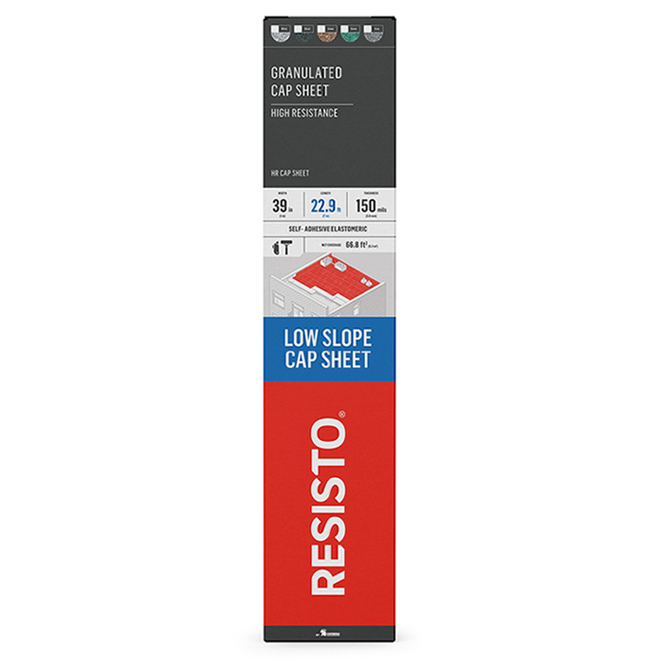 Resisto Granulated Brown Cap Sheet - Self-Adhesive - Anti-Slip - 22.9-ft L x 39-in W x 5/32-in T