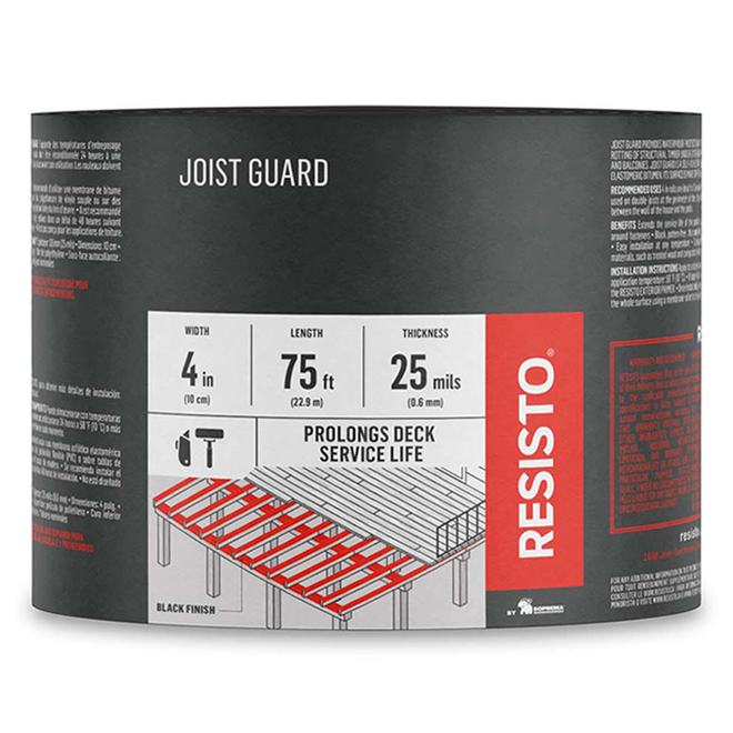 Resisto Joist Guard 4-in x 75-ft Black Joist Waterproof Membrane
