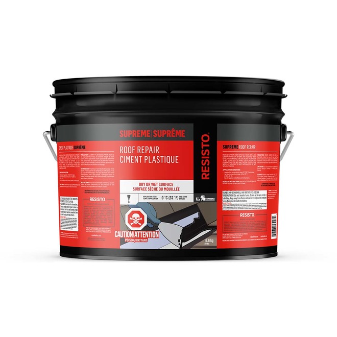 Ultra Plastic Cement for All Surfaces - 13.6 kg - Black