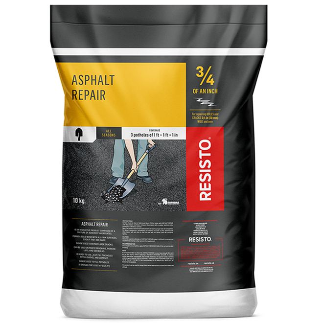 RESISTO Asphalt Repair Acrylic Bag of 22 lb 26301 RénoDépôt