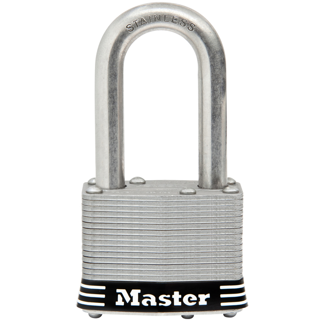 Cadenas à clé Master Lock, 2 po, arceau de 1,5 po, acier inoxydable laminé