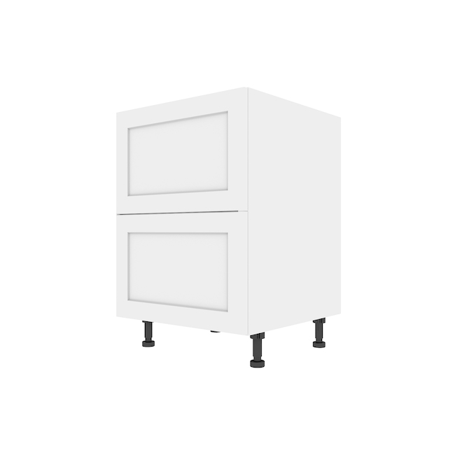 Eklipse Perle 24-in 2-Drawer Base Cabinet - Polymer - Matte White