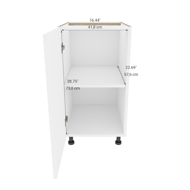LANDON&CO Landon & CO 30 1/4-in x 34 3/4-in Pearl White Thermoplastic  2-Door Base Shaker Kitchen Cabinet RD-B30-SD