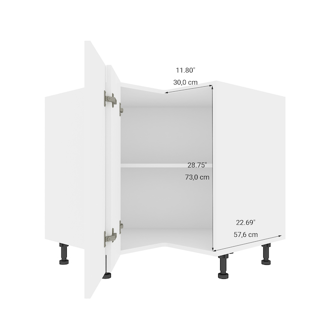 Eklipse Moonstone 36in White Melamine 1Door Corner Base RDBC36BL RénoDépôt