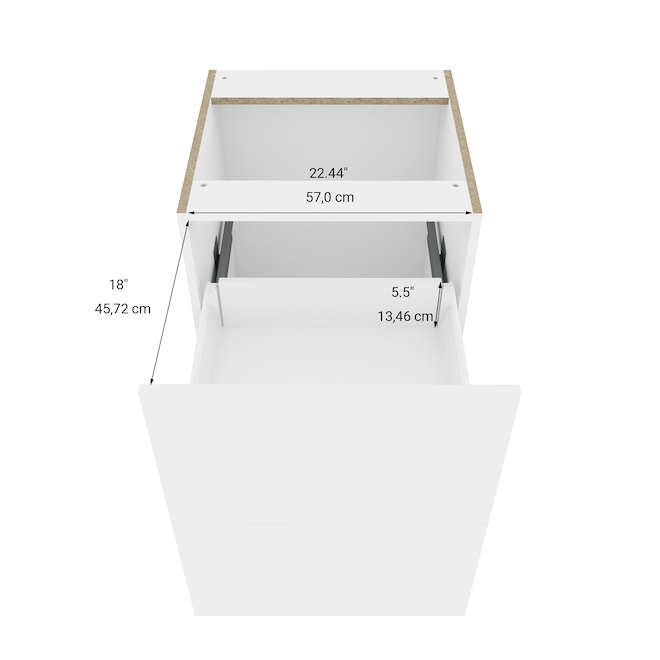 Armoire Inf Rieure Moonstone Eklipse Tiroirs M Lamine Po Blanc Rd