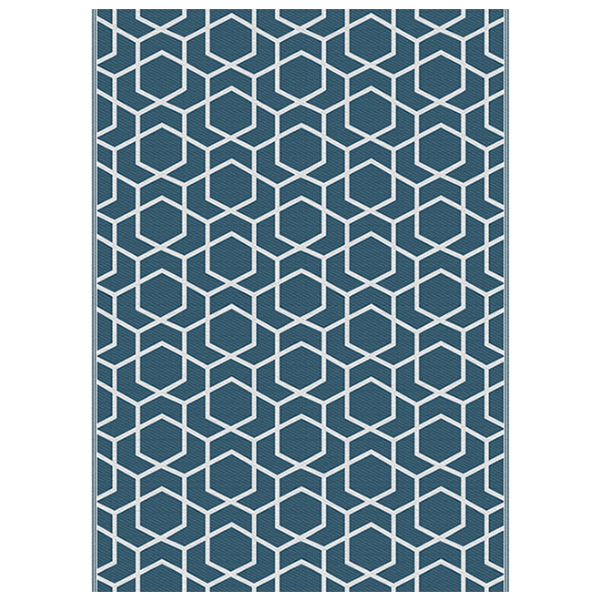 Multy Home 5-ft x 7-ft Blue Polyester Carpet