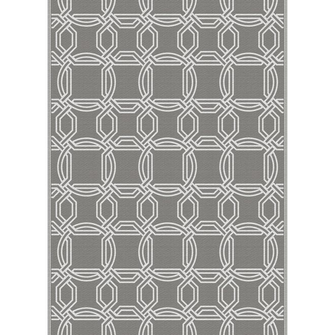 Multy Home 5-ft x 7-ft Grey Polyester Carpet