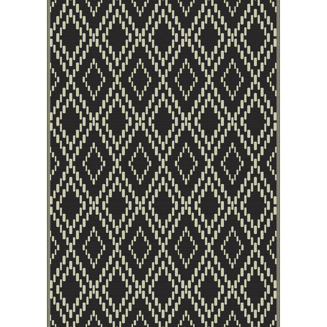 Tapis en polyester Multy Home noir de 5 pi x 7 pi