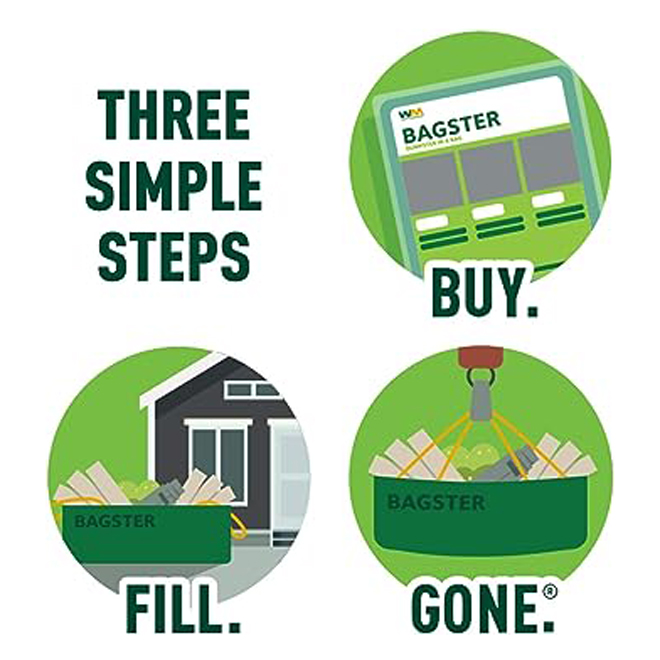 WM RHINOBAG Waste Management Bagster Dumpster in a Bag CA3CUYD RénoDépôt