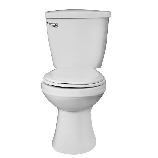 Toilette blanche à cuvette ronde 2 morceaux Toilet to Grab de Project Source 6 L