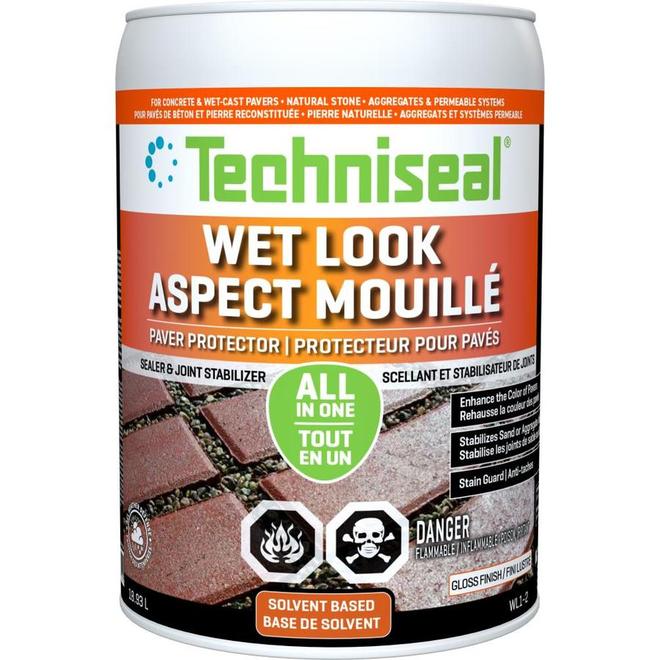 Oldcastle Techniseal Concrete Paver Protector - Transparent Coating - Wet look Finish - 18.93 L