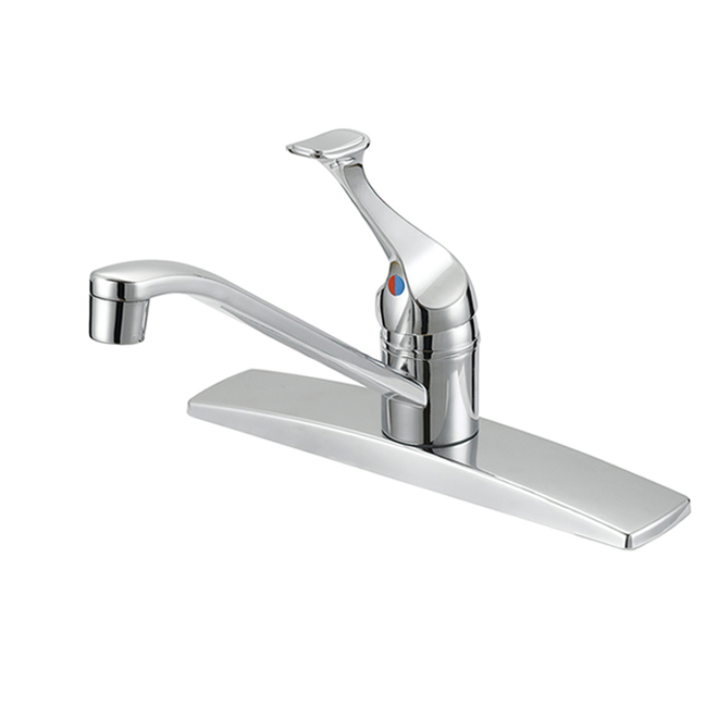 Project Source Basim 1-Handle Kitchen Faucet - Brass/Zinc - 8-in - Chrome