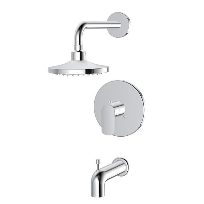 Allen + Roth Primo Tub and Shower Faucet - 1 Handle - 6.8-L/min - Chrome