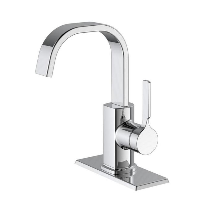Allen + Roth 1-Handle Bathtub Faucet - Single Hole - Drain Included - Chrome