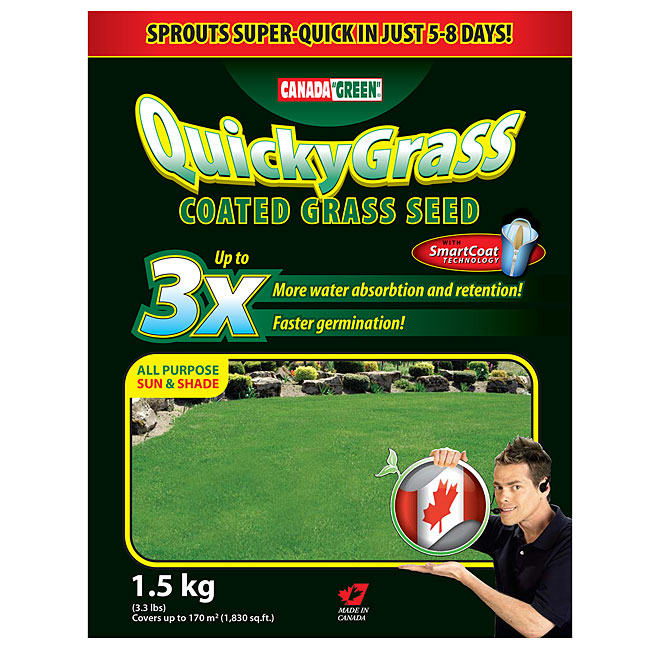 Canada Green Quickygrass Coated Grass Seed Organic 15 Kg 8211