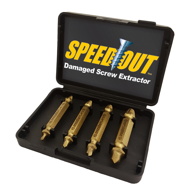 SpeedOut Screw Extractor Kit - Titanium - 4 Pieces