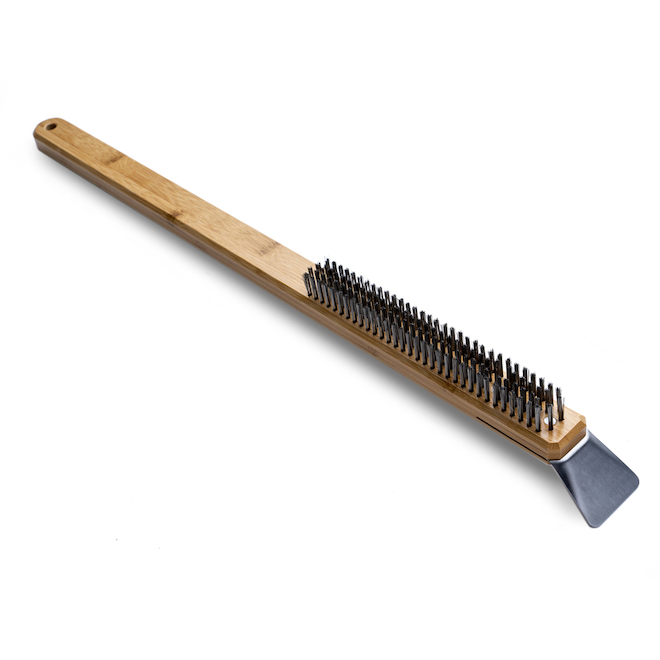 Ooni 23.6-in Pizza Oven 2-in-1 Brush and Scraper with Bamboo Handle