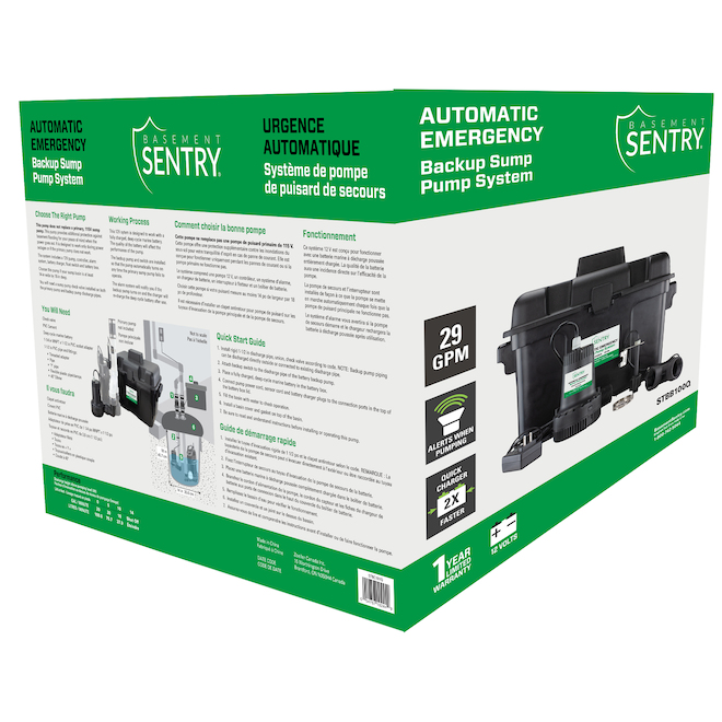 Zoeller Basement Sentry Battery Backup Thermoplastic BatteryPowered