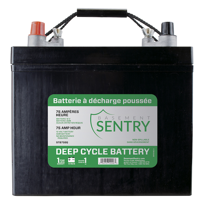Batterie en thermoplastique Basement Sentry de 75 A (1/pqt)