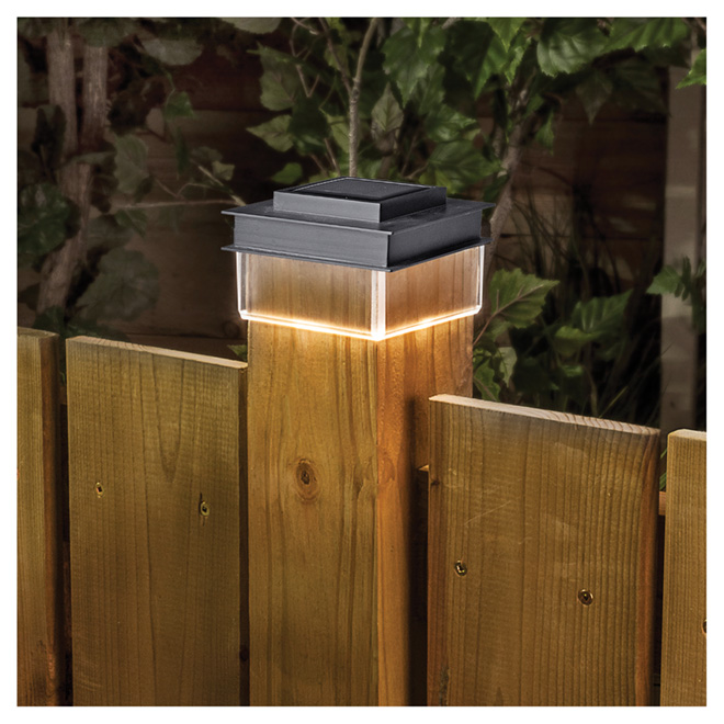 Classy Caps SL178 Black Aluminum Solar Deck ＆ Wall Lights Pack Black Solar Powered Fence Post Garden Light Yard Light - 4