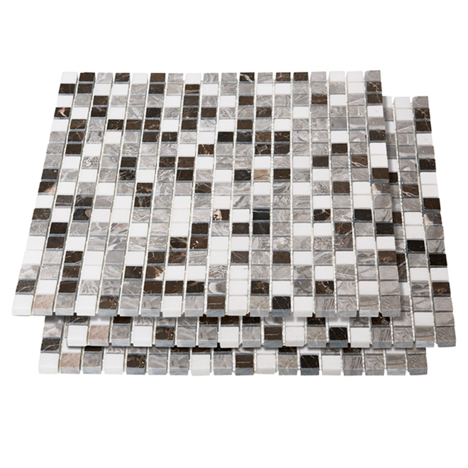 Mono Serra Bathroom Wall Tiles - Glass and Stone Mosaic Squares - Easy ...