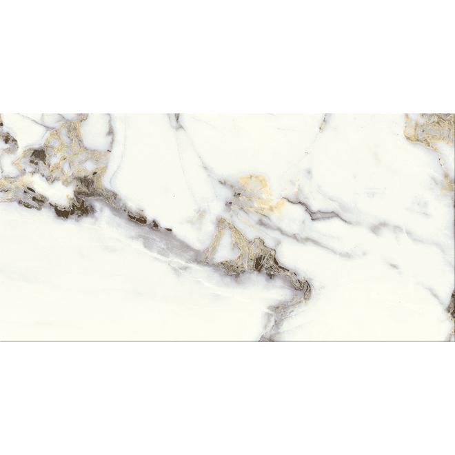 Mono Serra Eternal Beauty White Marbled Porcelain Floor and Wall Tile- 12-in x 24-in
