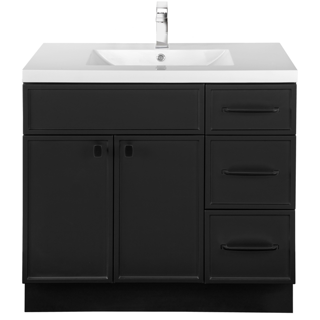 Culter Forest Halo Bathroom Vanity - Black - 36.5-in H x 21-in D.