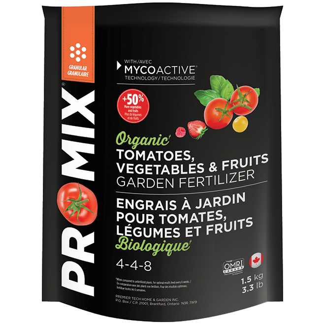 Pro-Mix Tomatoes, Vegetables and Fruits Garden Fertilizer - Organic - 4-4-8 - 1.5-kg