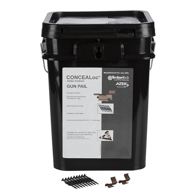 TimberTech CONCEALoc Hidden Fasteners for Gun Pail Brown 900Pack