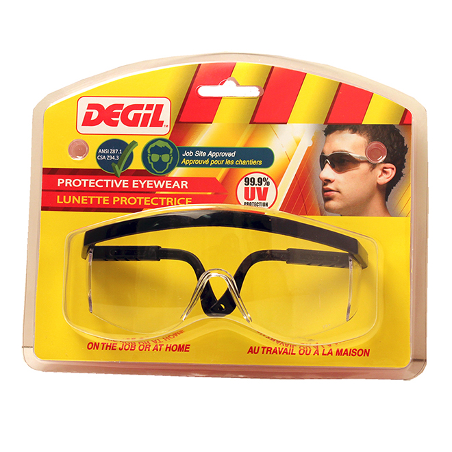 Degil Safety Protective Goggles - Polycarbonate - Clear Lens - UV Protection