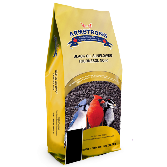 Graines de tournesol noir Armstrong 16 kg pour oiseaux sauvages