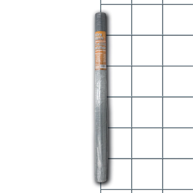 Treillis métallique Ben-Mor, calibre 24, grillage en rouleau, gris, 36 po H. x 50 pi L.