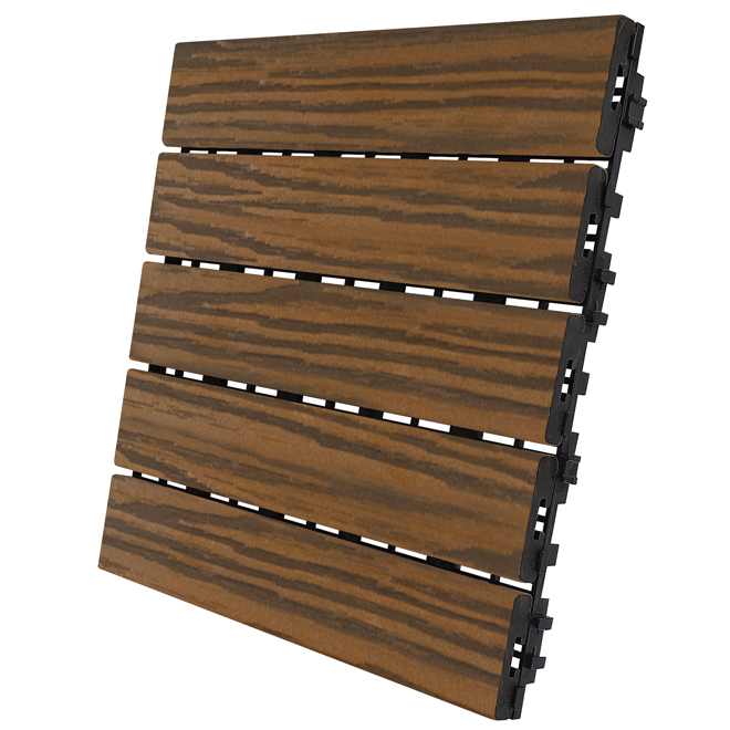 Aura 12-In x 12-In Walnut Brown Deck and Balcony Tiles 6-Pack