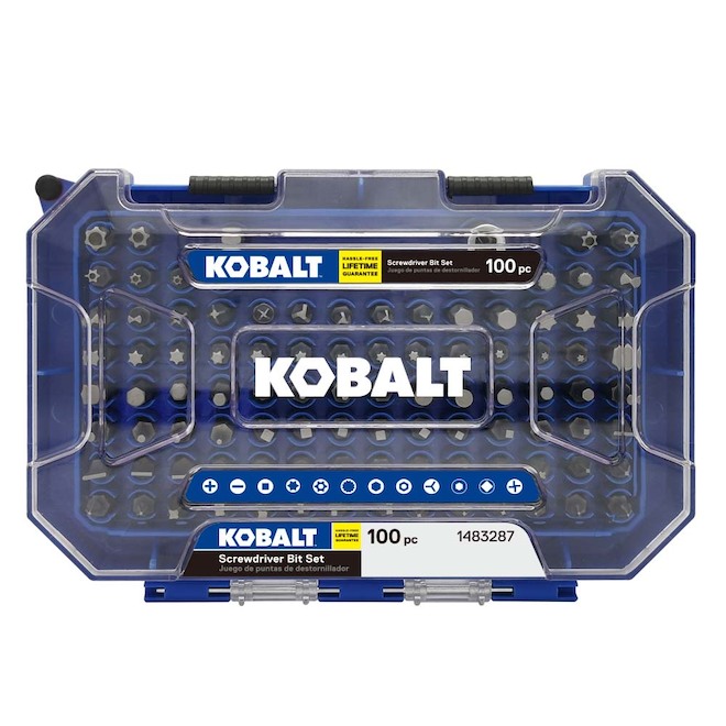 Ensemble d'embouts en acier pour tournevis de 100 pièces Kobalt