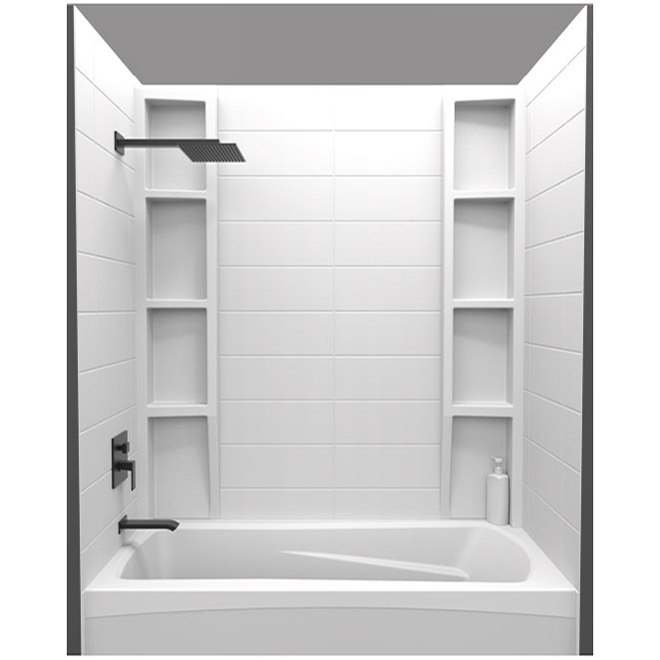 Contemporary Subway Technoform 60 x 32 x 80-in White Acrylic Shower ...