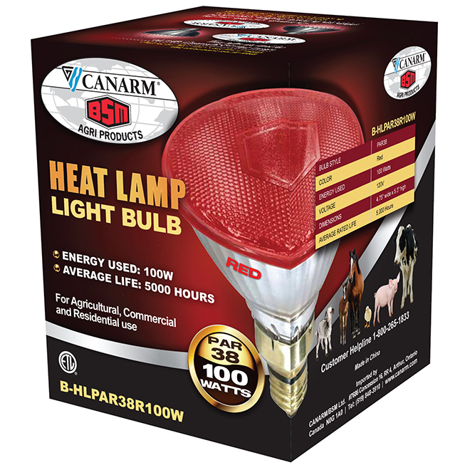 CANARM 100W Infrared PAR38 Brooder Bulb - Red B-HLPAR38R100W | Réno-Dépôt