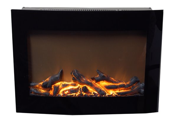 Paramount Daniel Wall Mount 24-in Black Electric Fireplace