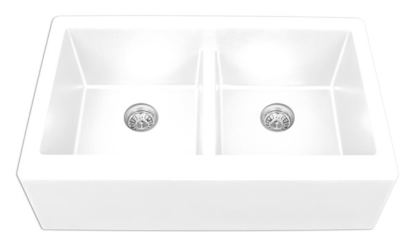 Decolav Double A Front Kitchen Sink 34 Quartz White Double A Front Kitchen Sink 34 Quartz White
