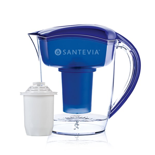 Pichet d'eau alcaline Santevia(MD), bleu