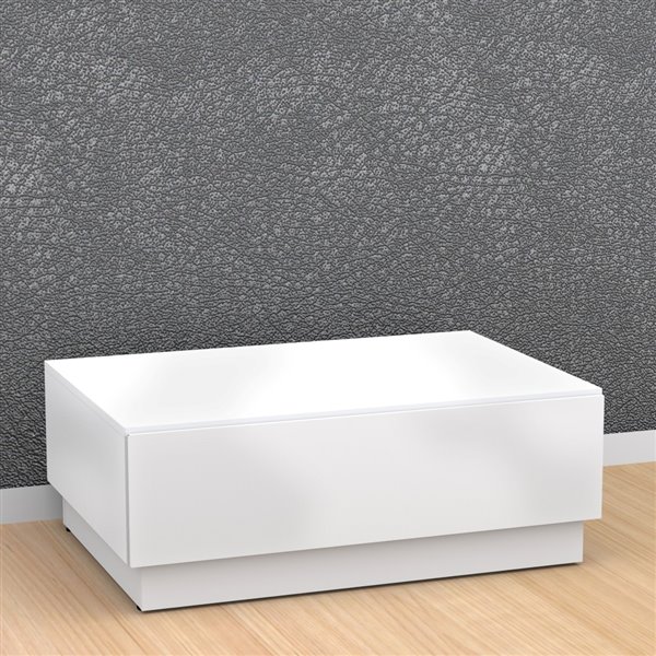 white lacquer coffee table with storage