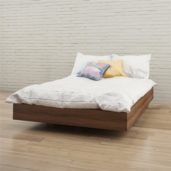 Nexera Walnut 76-in x 55.25-in Full Size Platform Bed