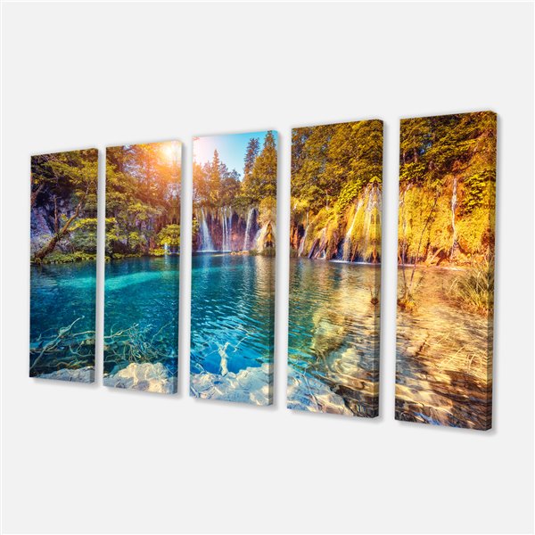 Designart Canada Turquoise Water Canvas Print 28 In X 60 5 Panel Wall Art Pt9345 401 Réno Dépôt - Panel Canvas Wall Art Canada