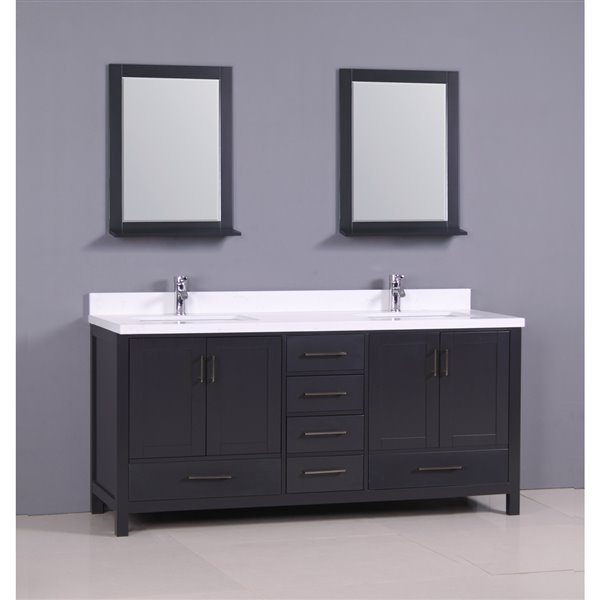 Golden Elite Capetown 72 In Double Sink Gray Bathroom Vanity
