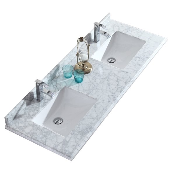 Undo Equip Steer GEF Comptoir vanité de salle de bain, 61 po. Carrara marbre 61CTC |  Réno-Dépôt