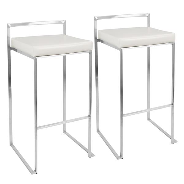 chrome white bar stools