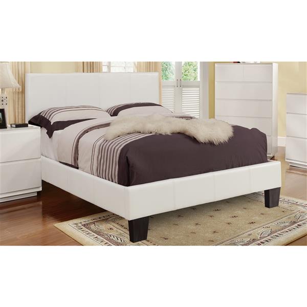 Worldwide Home Furnishings White Faux Leather 86 In X 67 25 Queen Platform Bed No Boxspring Required 101 502q Wt Réno Dépôt - Queen Bed No Box Spring Worldwide Home Furnishings White Faux Leather 86 In X 67 25 Queen Platform Bed No Boxspring Required 101 502q Wt Réno Dépôt - Queen Bed No Box Spring