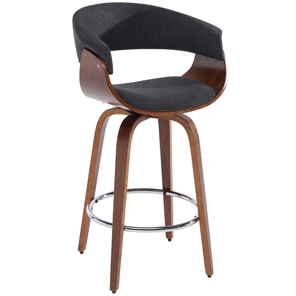 Worldwide Home Furnishings !nspire Charcoal Grey Bentwood and Fabric